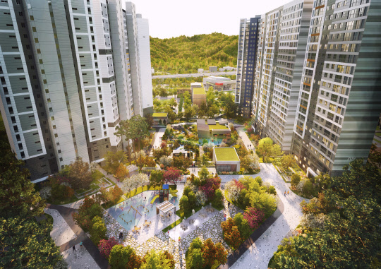 사송 더샵 데시앙 2차 중앙정원. <태영건설·포스코건설 제공>